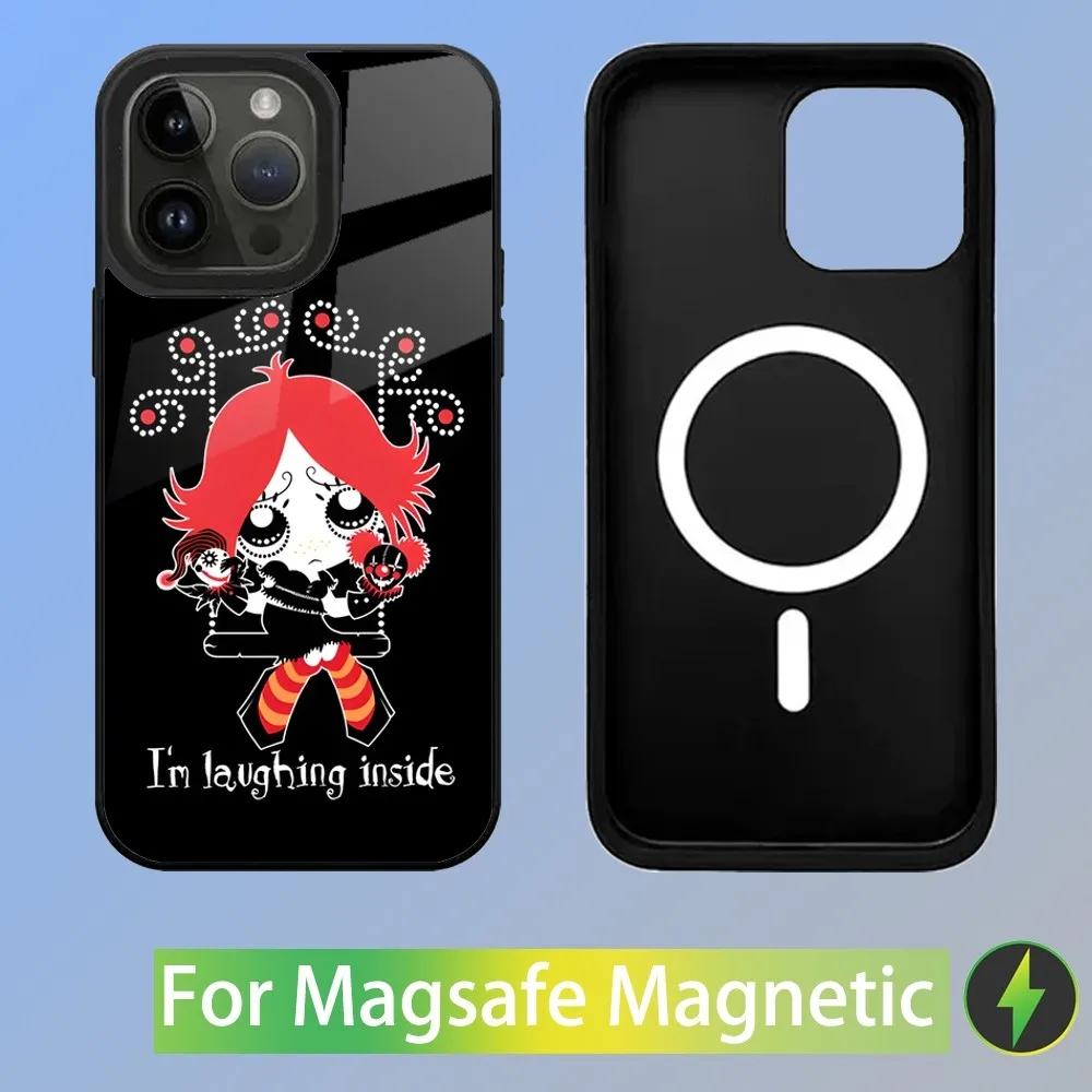 Cute Ruby Gloom Red Hair Phone Case For iPhone 15,14,13,12,11,Plus,Pro,Max Mini Magsafe Magnetic Wireless Charging