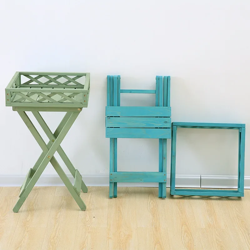 Solid Wood Fence Flower Rack Stand Flower Rack Bathroom Rack White Retro Coffee Countryside Climbing Frame