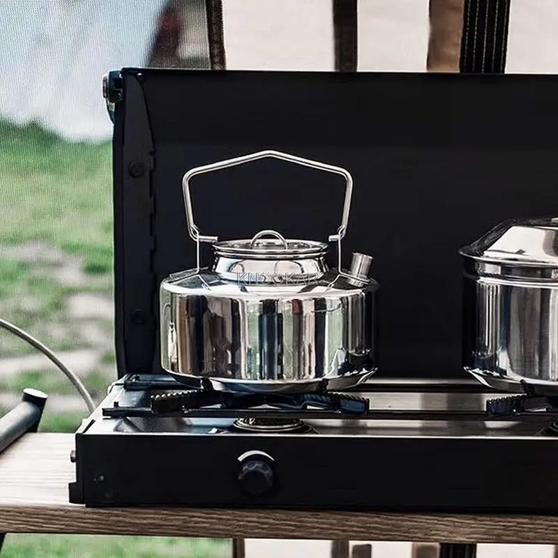 1 Liter Camp Kettle Great for Boiling Water for Tea,Freeze-Dried Backpacking Meals Portable for Camping and Travel