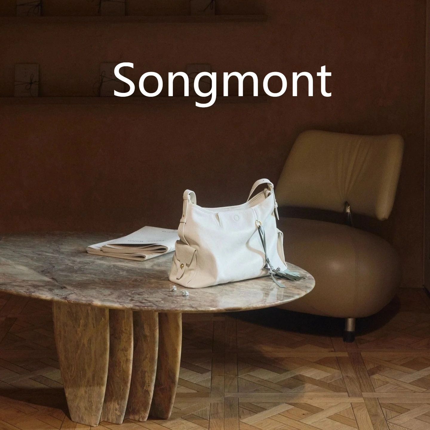 

Songmont Mountain Traces Hobo - Vegan Leather Slouchy Crossbody Bag for Women, Soft Shoulder Purse