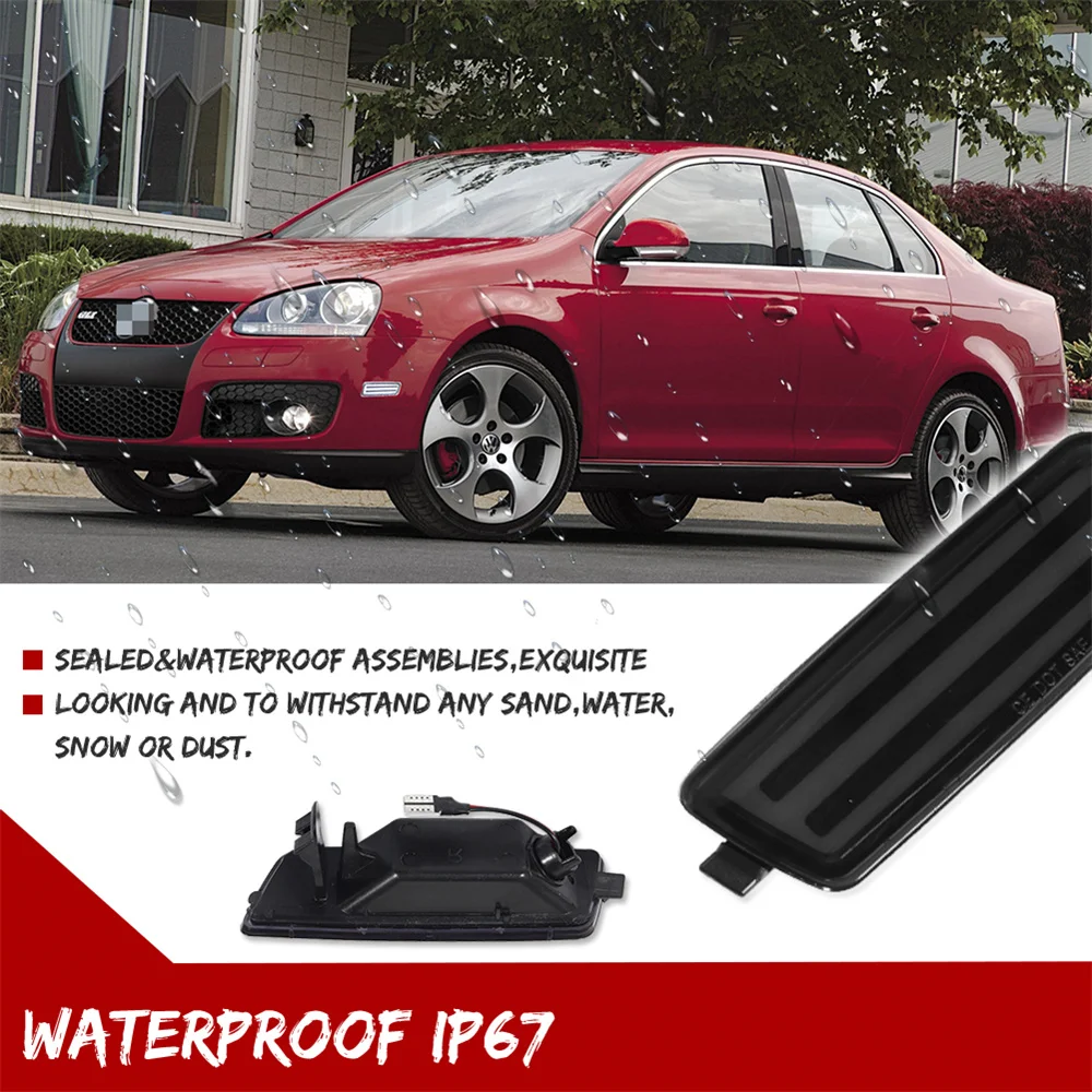 Amber / White LED Car Front Fender Flare Side Maker Parking Lights For VW Volkswagen MK5 Golf/GTI Rabbit Jetta R32 MK6 Golf TDI