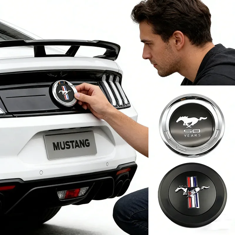 Emblema trasero ABS para maletero de coche Ford Mustang GT500, cubierta de emblema, calcomanía trasera, decoración exterior para Shelby Roush Laguna Seca