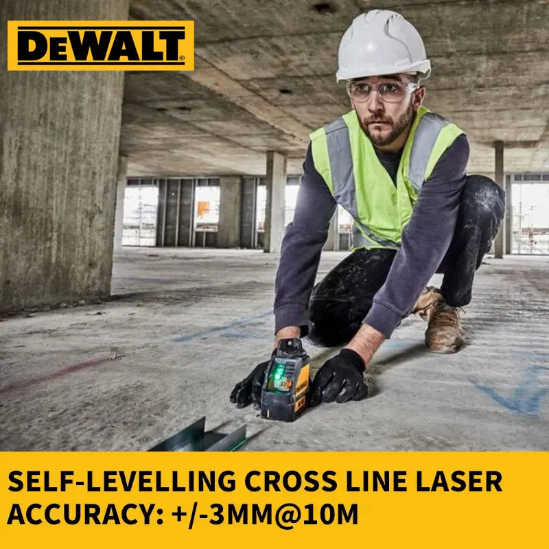 DEWALT DW088CG 2-Line Laser Level 50M Self Levelling Cross Line Gardening Tools Green Cross Line Lase Horizontal Level DEWALT