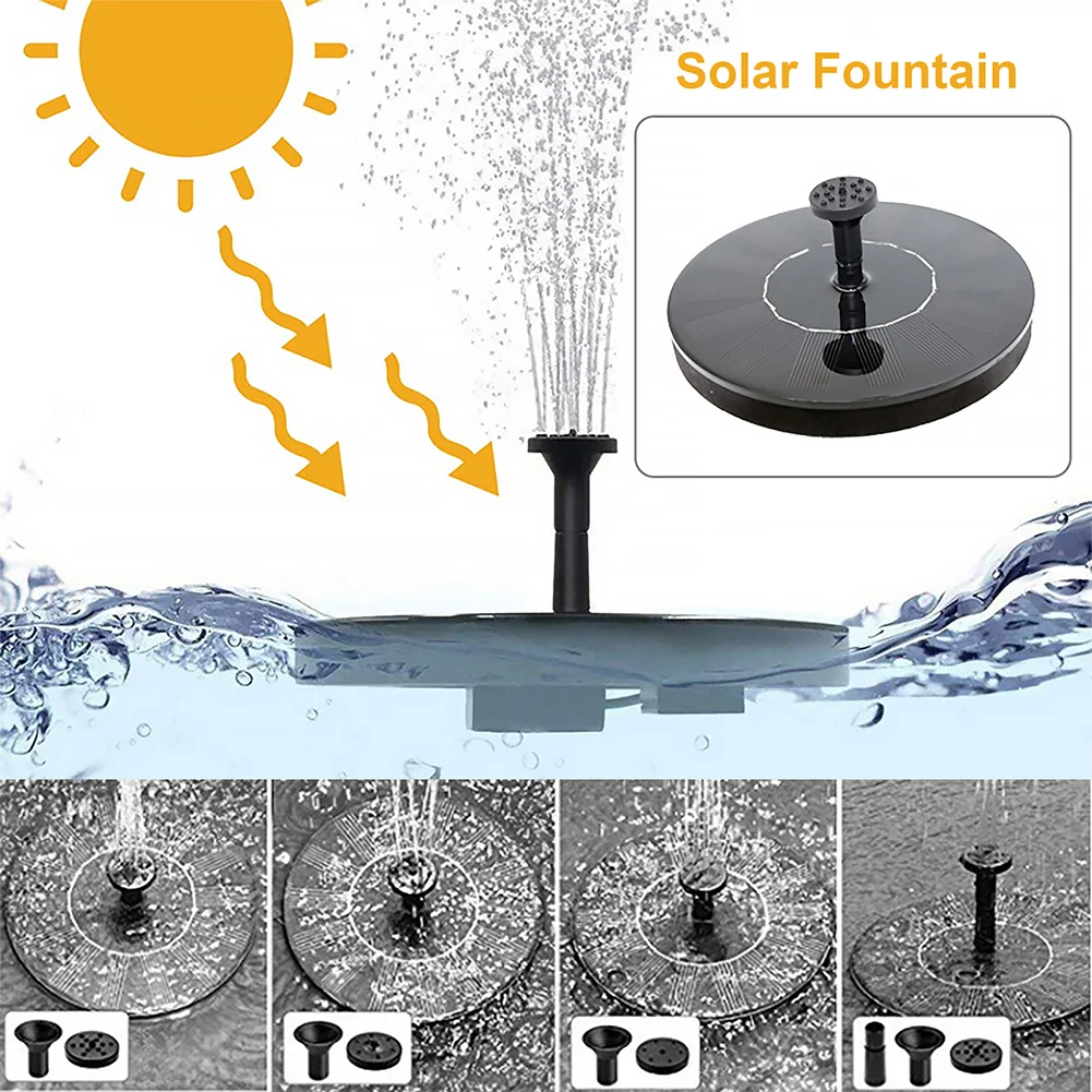 1W Solar Fountain Pump Lift 35-50CM Free Standing Floating Birdbath Water Pumps for Bird Bath Garden Pond Pool Fish Tank Outdoor