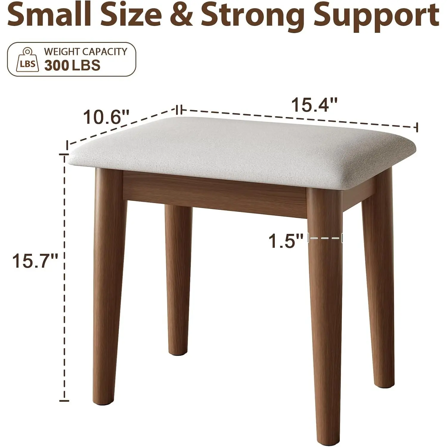 Solid Wood Ottoman Foot Rest Padded Footstool And Leg Rest Chair Small Bench For Home Entry Application