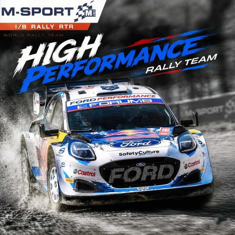 New CEN 1/8 Brushless Remote Control Simulated Electric Ford PUMA WRC RALLY1 High-Speed 3S Drift Rally Car RC Off-Road Model Toy