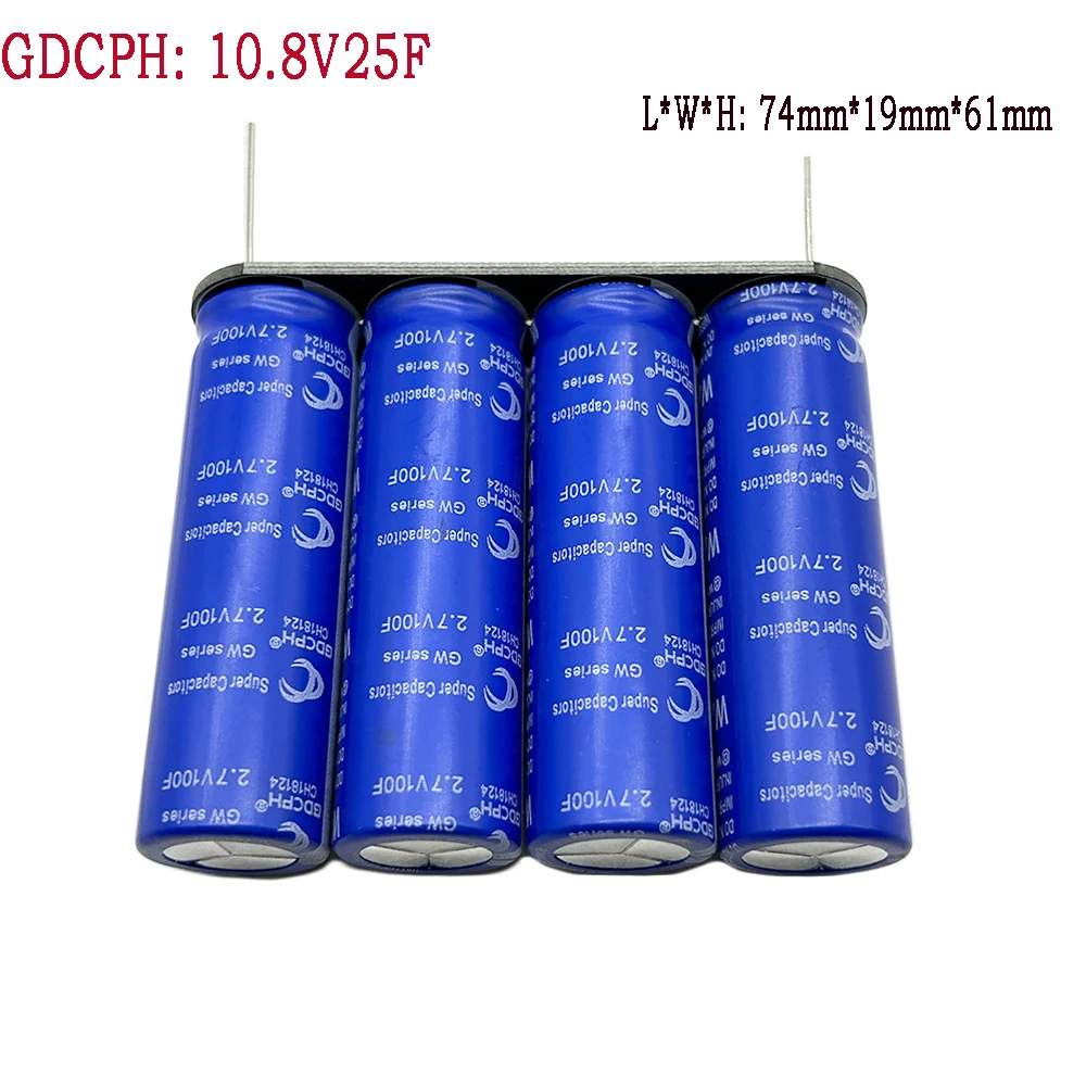 

GDCPH 10.8V 25F 8.75F Automotive Rectifier Module 2.7V 4Pcs Series Connection Bank With 2 Pins Small Capacity 35F 100F Capacitor