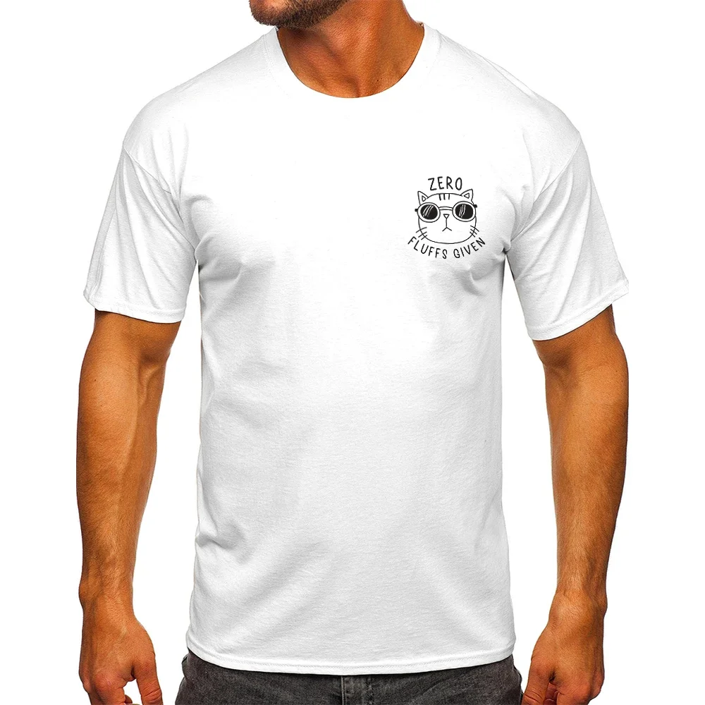 Minimal Cat Logo T-Shirt 100% Cotton Small Embroidered Feline Symbol for Men and Women Subtle Everyday Style