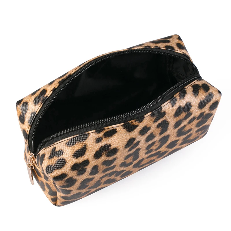 Leopard Makeup Bag Travel Cosmetic Case Portable Zipper Storage Bag Multifunction Toiletry Bags Organizer For Women Clutch Purse