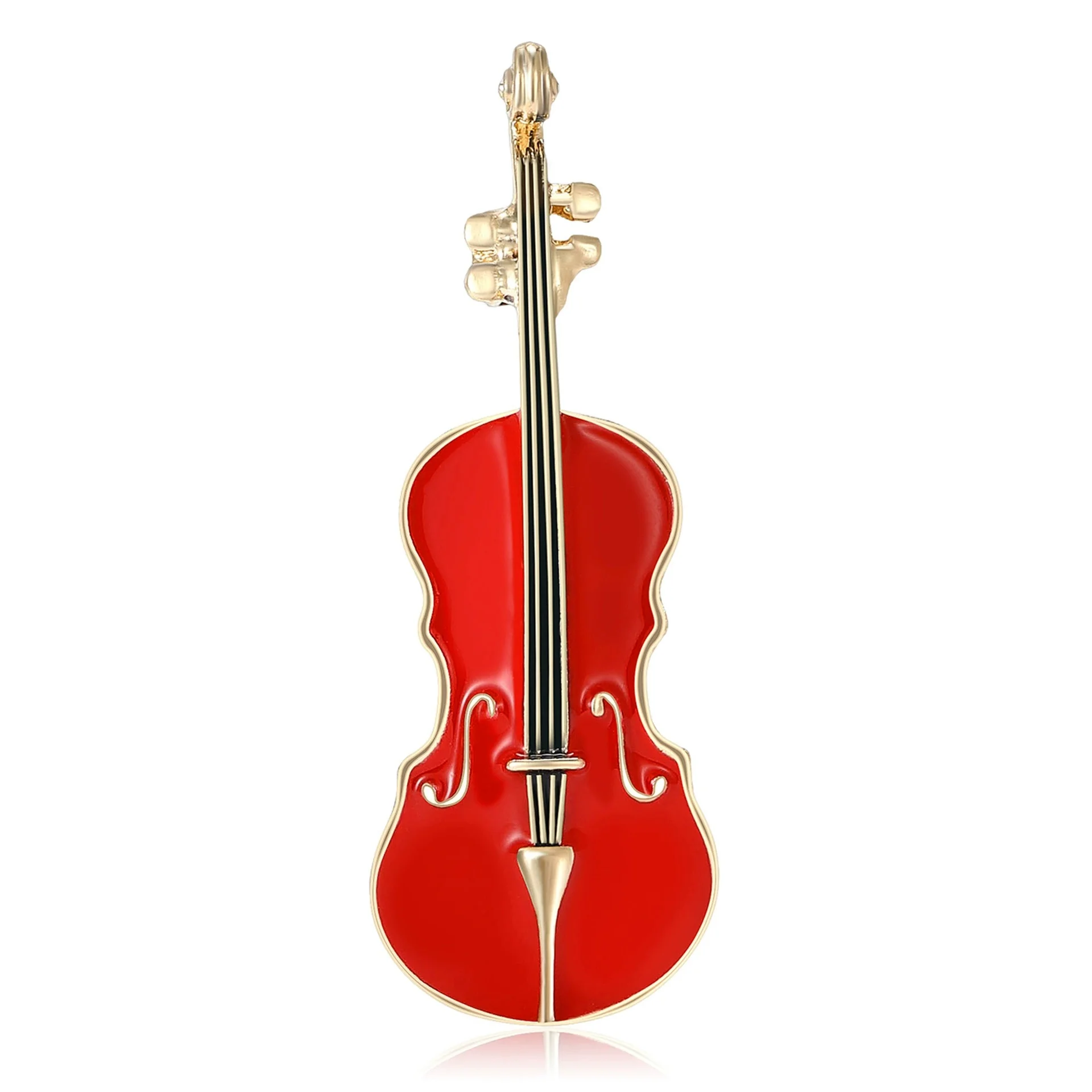 Fashion Violin Punk Brooches Crystal Rhinestone Musical Instruments Brooch Pin Jewelry Accessories