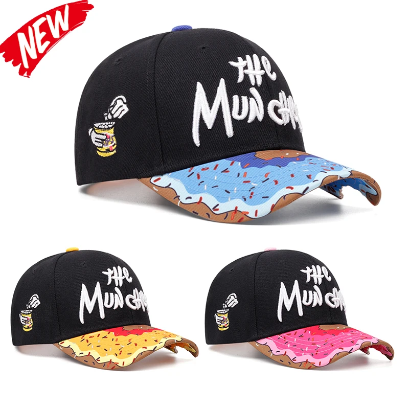 Donuts Printed Adjustable Baseball Cap Neutral Fashion Sunhat Hip Hop Cap Men Women Snapback Cowboy Unisex Hat Gift