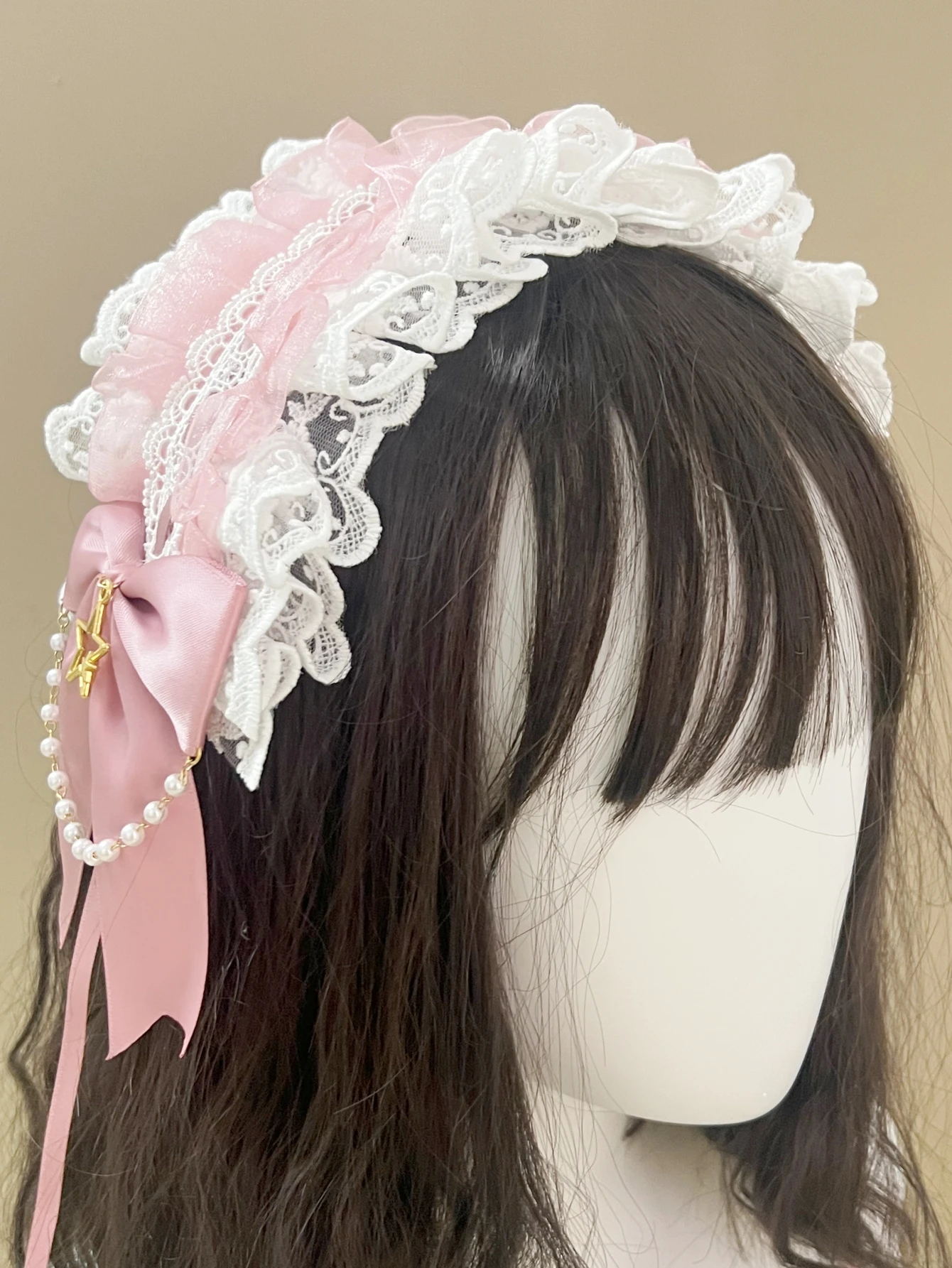 1Pcs Women Cute Lace Gothic Lolita Headband Headdress Anime Maid Cosplay Hair Accessories Headwear Headpiece Hair Clips