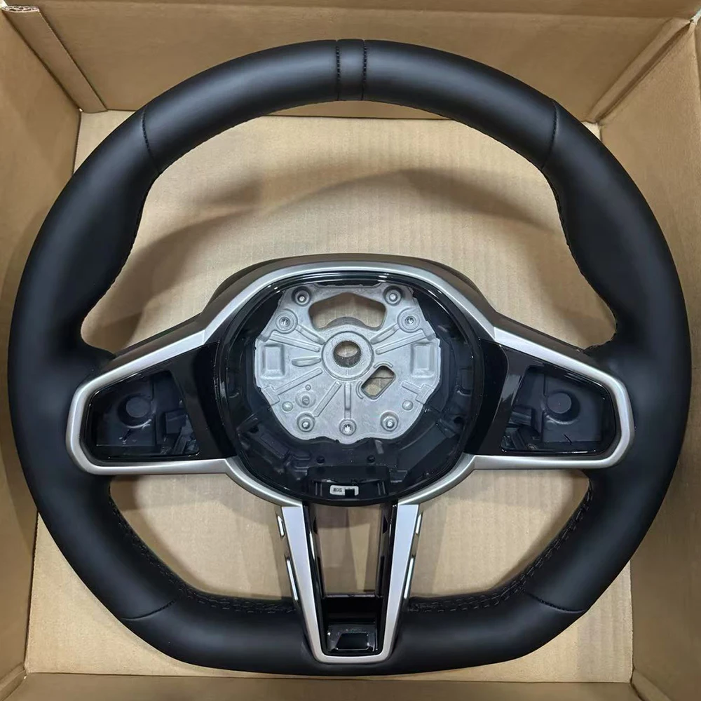 

Full Leather Black Stitching Steering Wheel Assembly For BMW G20 12Clock Black Strip