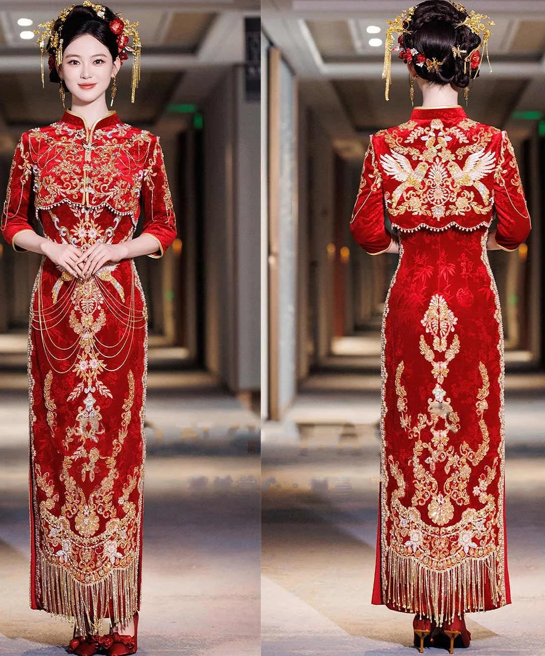 

Азиатское в OrientTown свадебное платье невесты Xiuhe, традиционные китайские топы для церемонии тостов + юбка, комплекты для женской праздничной одежды CT043