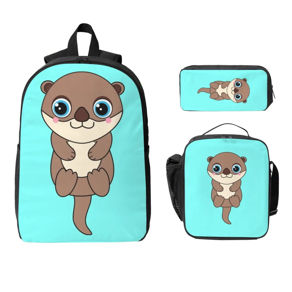 

Рюкзак I Love You Like No Otter, студенческий рюкзак для мальчиков и девочек, школьная сумка, компьютерные сумки на плечо, 3 шт., изолированная сумка для обеда, пенал