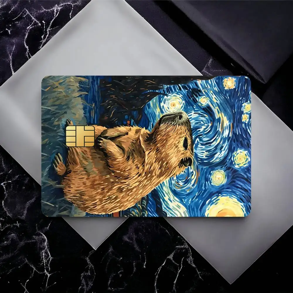 Funny Capybara Bank Card Sticker Film Tape Skin For Credit Card Debit Card Waterproof Stickers