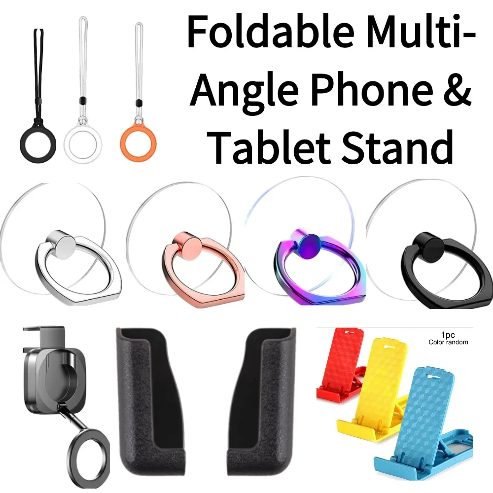 

Foldable Multi-Angle Phone & Tablet Stand - Dual Open 4 Adjustable Positions Snap-On Design Anti-Scratch & Anti-Slip Stable Desk