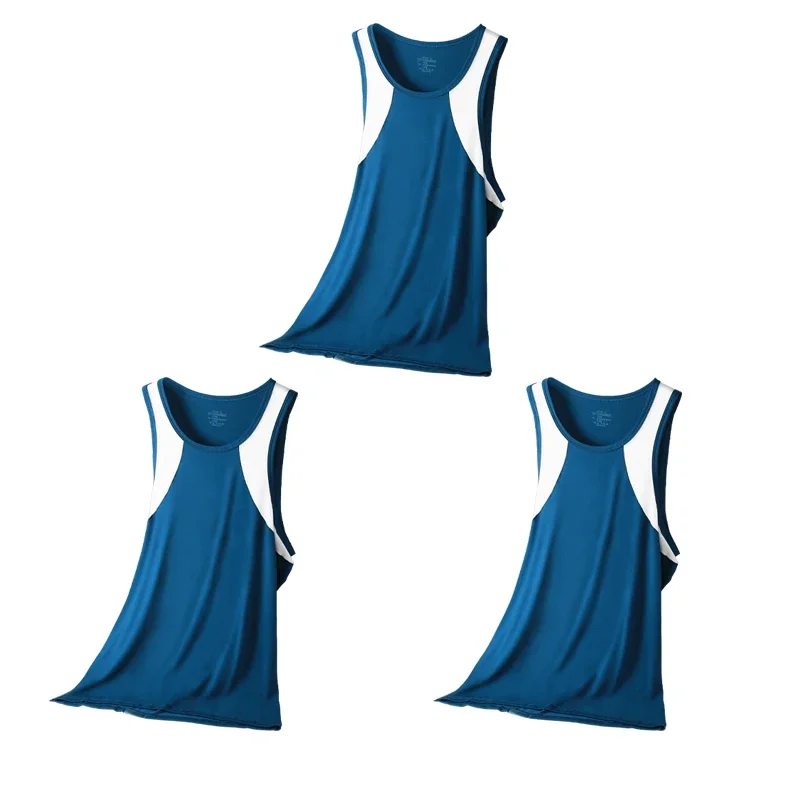 

3PCS Men's Comfortable Breathable Tank Tops, Youth Sports Running Sleeveless Undershirts
