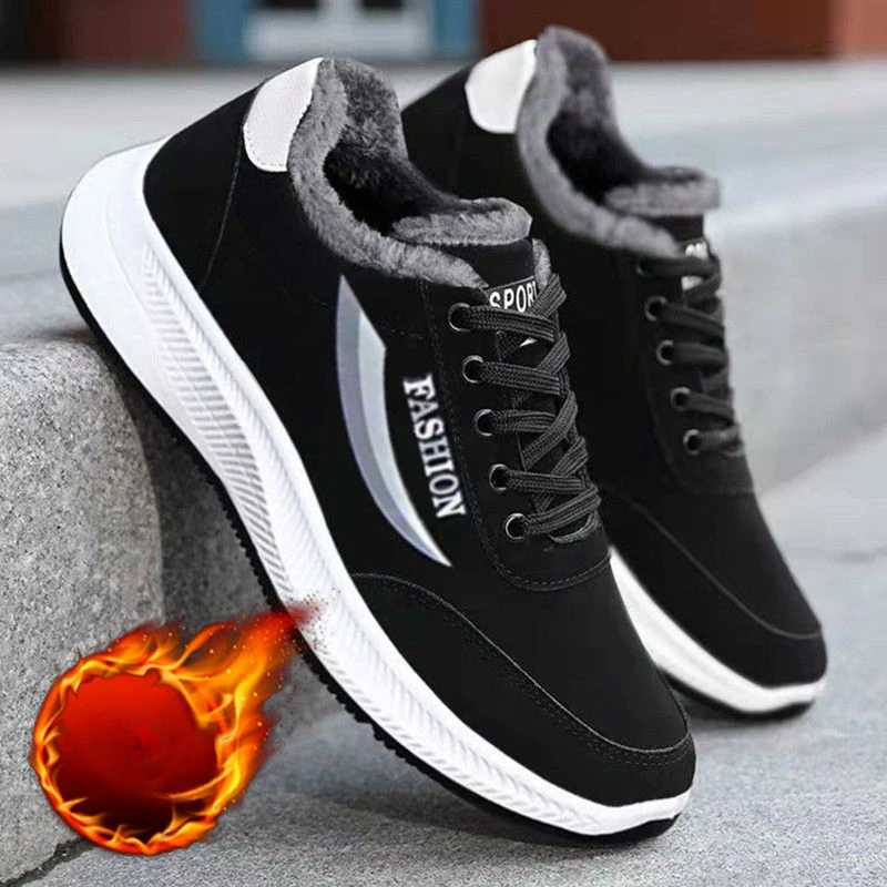 New Winter Tenis Hombres Cashmere Thick Shoes Anti-slip Wear Protection Warm Sports Men's Shoes Hot Selling Free Shipping