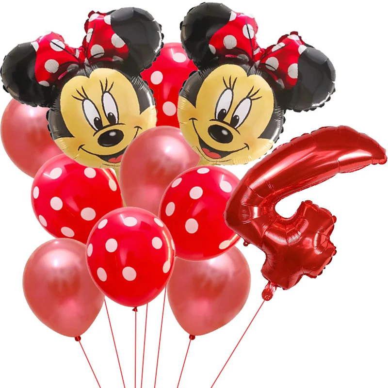 11 Uds. Globos de fiesta de Mickey Minnie Mouse de Disney, globos de Mickey, decoraciones para fiesta de cumpleaños y Baby Shower, juguetes clásicos