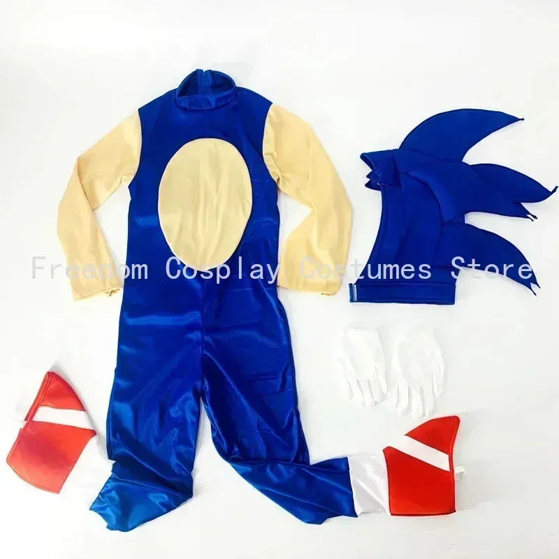 ❤ ❤ 2025 niños erizo relámpago ratón mono Anime Sonic Boy Cos juego Cosplay chico disfraz puesta en escena Hallow nuevo ★ ☆