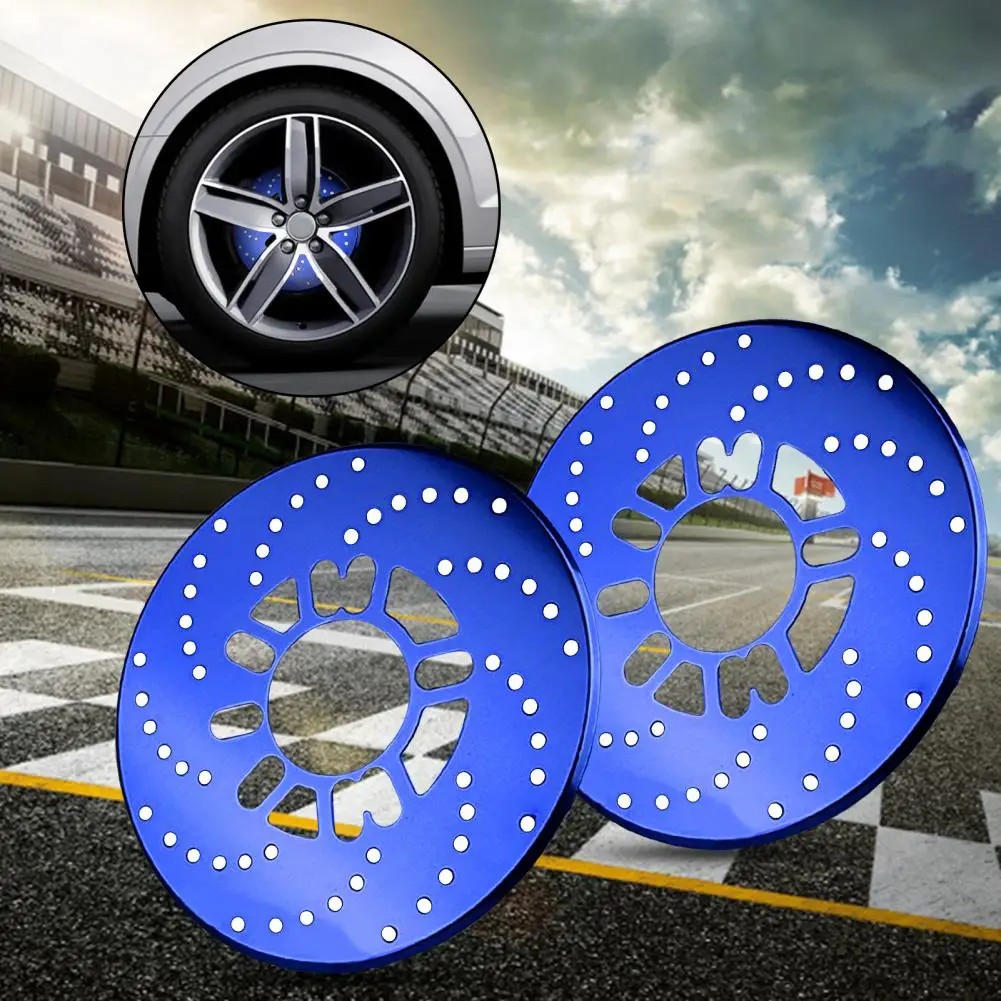 Solid 2Pcs Useful Brake Cover Car Exterior Accessories Aluminum Alloy Car Wheel Rotor Hollow-out Retrofit Accessories