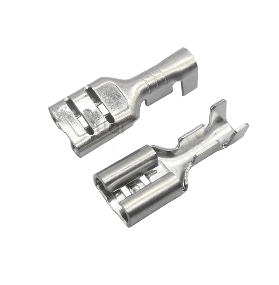 Conector de Terminal de crimpado hembra y macho para altavoz de coche, juego de conectores de cable eléctrico de latón dorado/plateado,