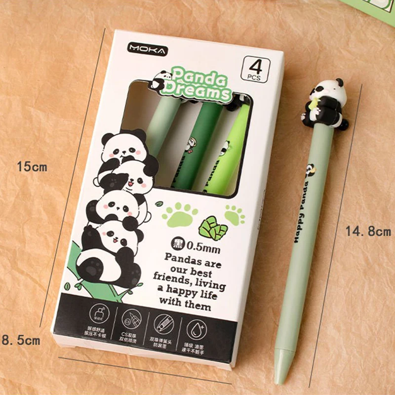 4Pcs Kawaii Cartoon Capybara Panda Gel Pen Creative Quickly-Drying Cute Pressing Neutral Pen Stationery School Supplies Gifts