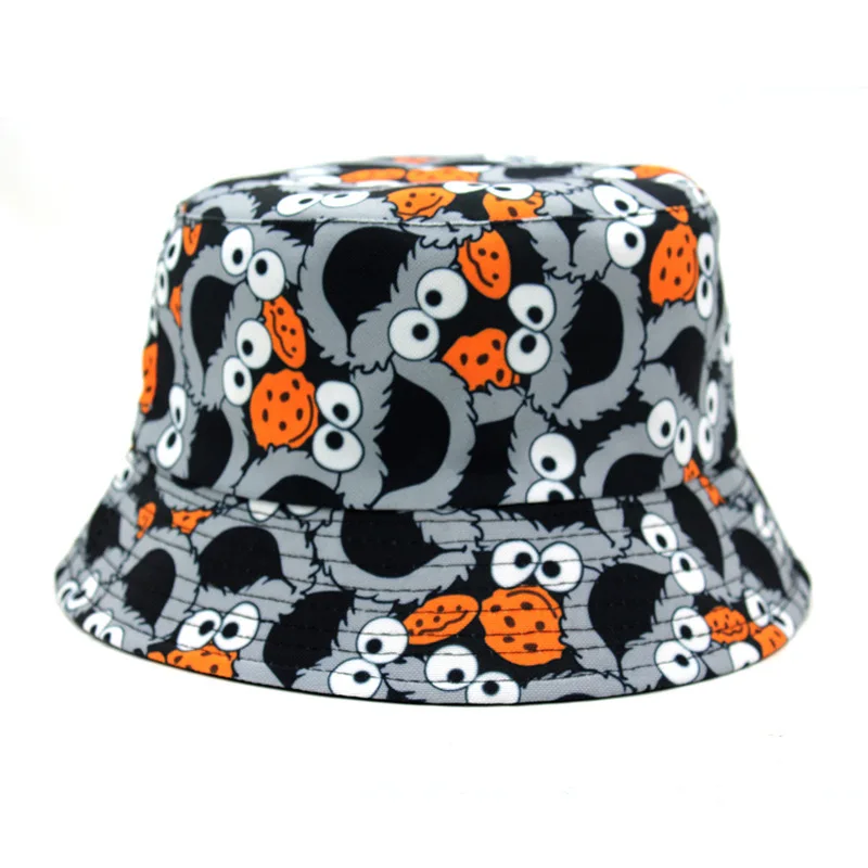 

New Bucket Hat Hip Hop Men Cartoon Print Fisherman Caps Streetwear Double-sided Hats For Women Beach Cap Unisex Panama Hat