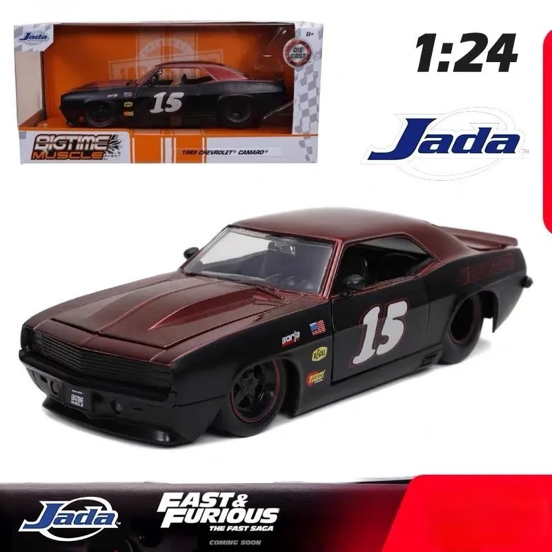 

Модель автомобиля из металлического сплава Jada 1:24 1969 Chevrolet Camaro #15, игрушки для детей, коллекция подарков