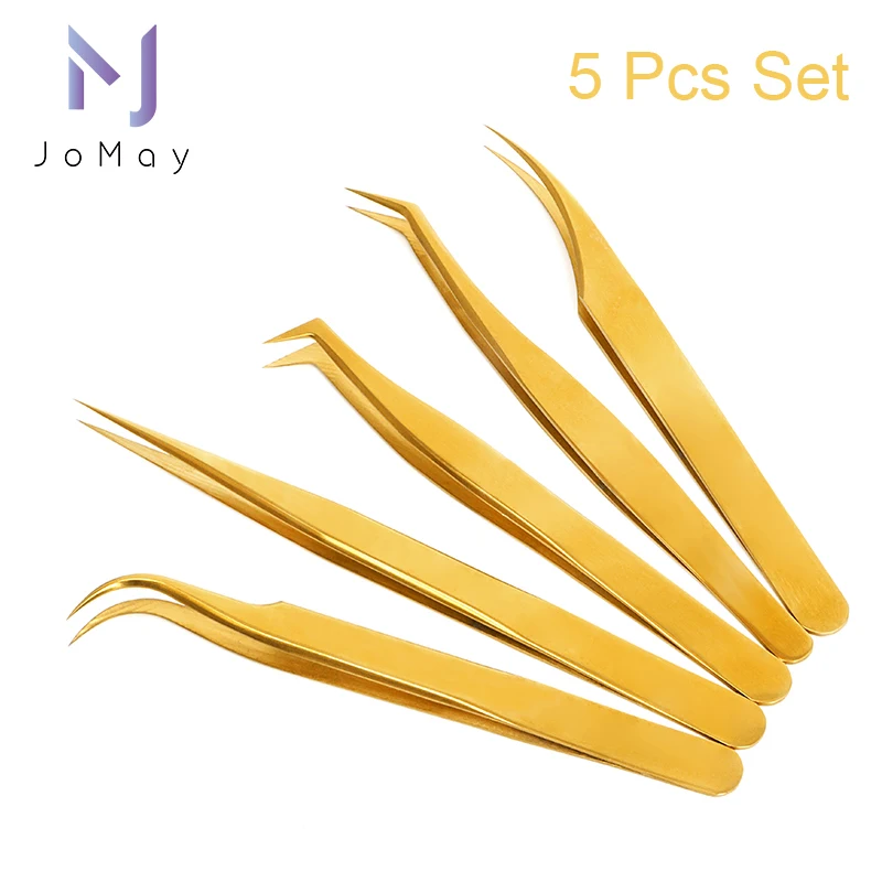 5PCS Makeup Professional Eyelash Tweezers 3D Volume Eyelash Extension Tweezer Fan Lash Eyebrow Tweezers 100% Excellent Closure