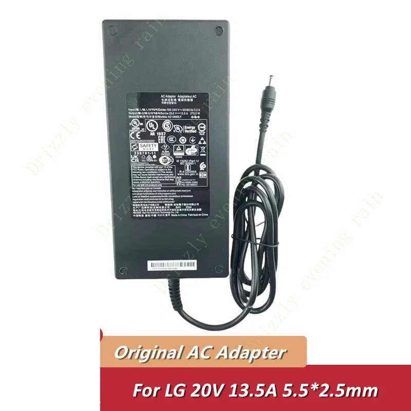 Original 20V 13.5a 270W 5.5mm * 2.5mm AC adapter ad10660lf charger for LG 45gs95qe ultragear OLED LCD monitor power supply OEM