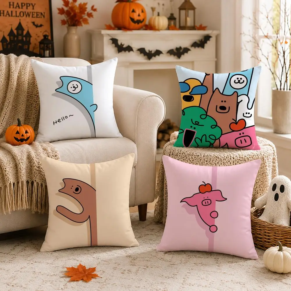 Peek-a-Boo Animals Cushion Cover Halloween decoration trick or treat cushion cover, ghost, pumpkin head, bat decoration