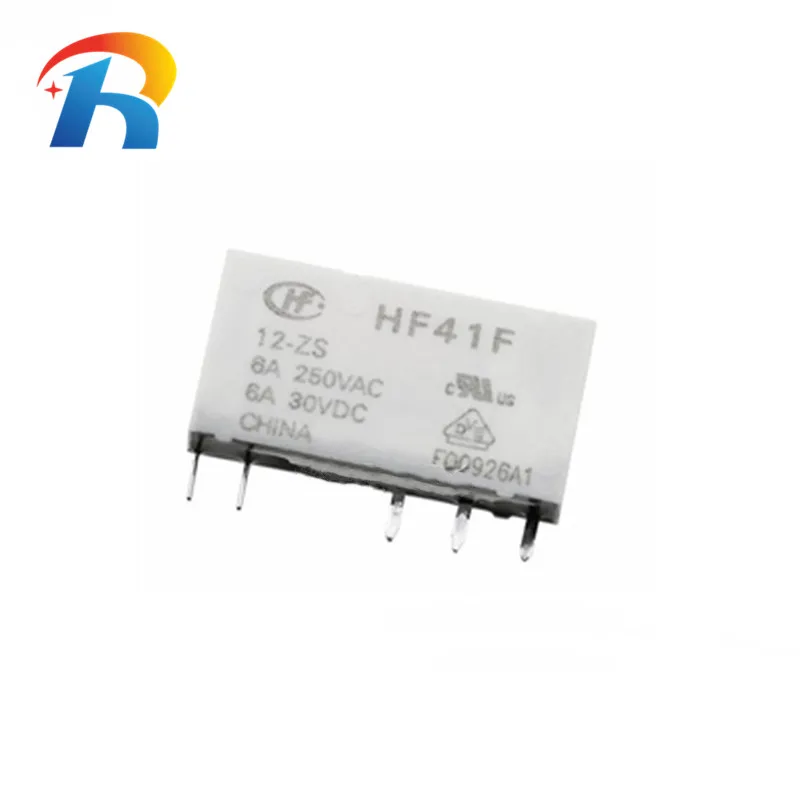 Free Shipping 5Pcs Power Relay HF41F 5/12/24V -ZS HF41F-5-ZS HF41F-12-ZS HF41F-24-ZS 5Pin 6A250V relay