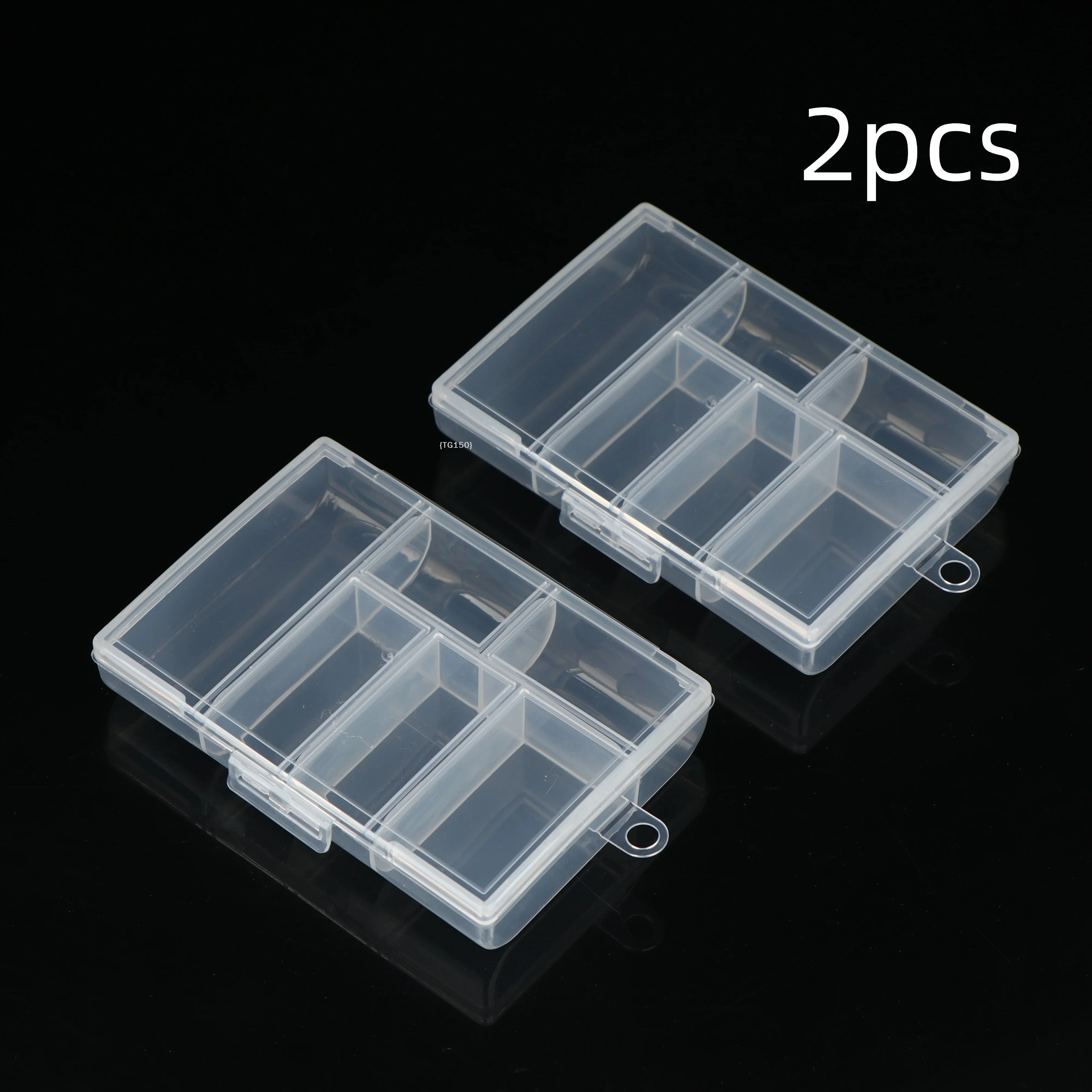 

【TG150】2pcs Plastic Jewelry Box 6 Compartment Slot Organizer Storage Beads Container Jewelry Storage Box Rectangle Case【WT】