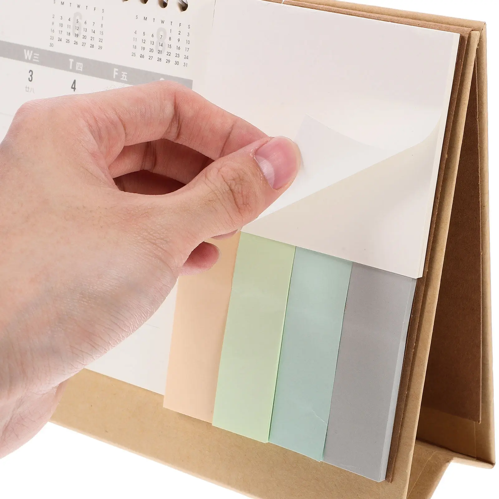 2024 Desk Calendar Khaki Monthly Flip Desk Calendar Small Desktop Organizer Office Table Planner Memo