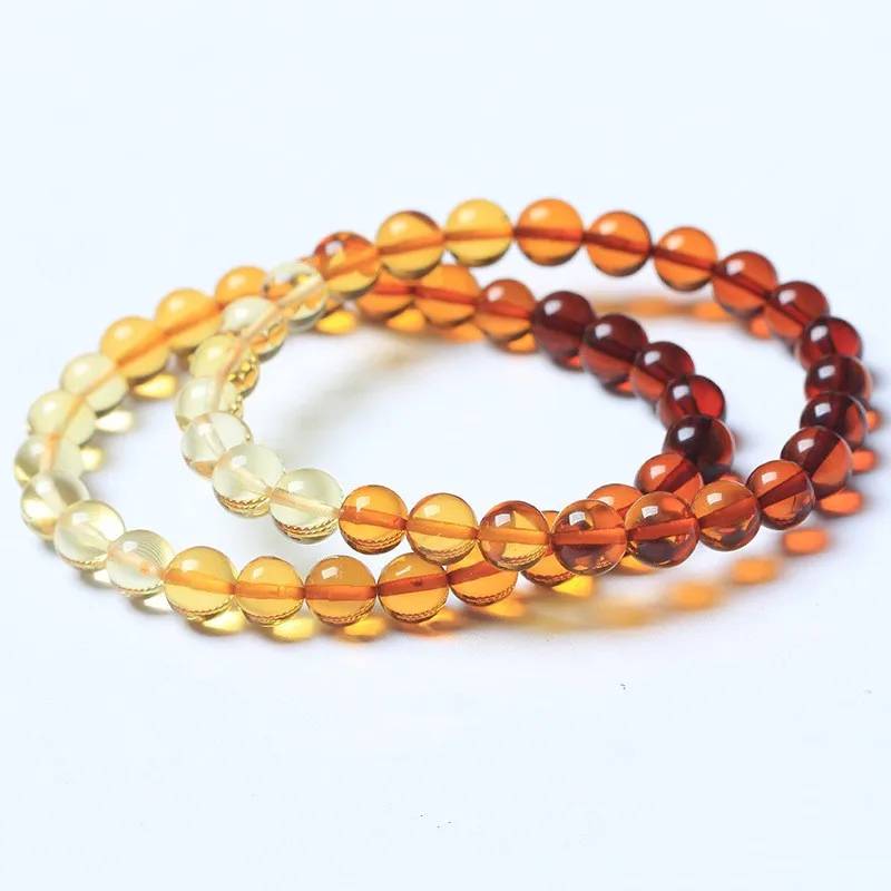 Natural Amber Bracelet Rainbow Bangle Women Healing Gemstone Fine Jewelry Genuine Baltic Amber Colorful Bracelet Ladies Gifts