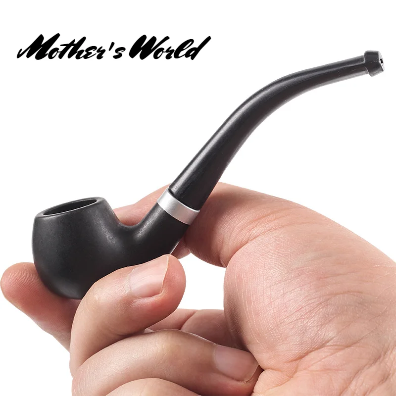 Portable Tobacco Bent Pipe Wooden Smoking Filter Grinder Handheld Herb Pipes Cleaning Durable Cigarette Accessories Men\'s Gifts