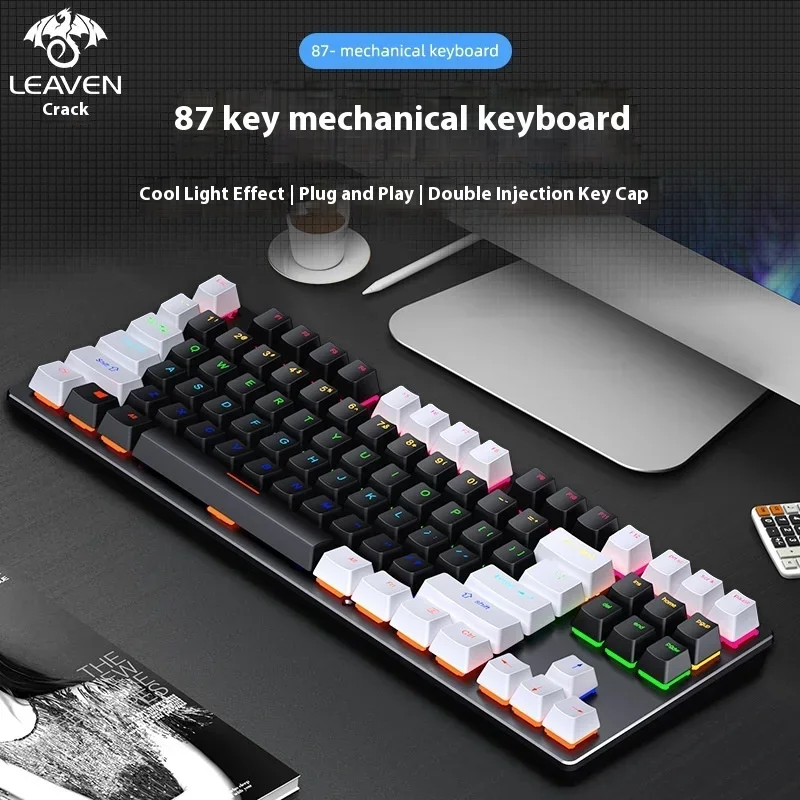 

Cracked K550 Mechanical Keyboard Full Key Hot Swappable Office Esports Game Ergonomics Wired Mechanical Keyboard