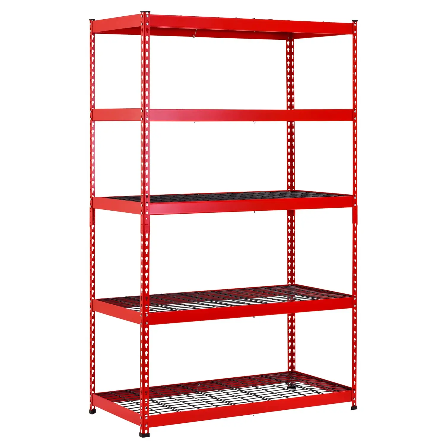 Red Steel Shelving Unit With Wire Decking 48