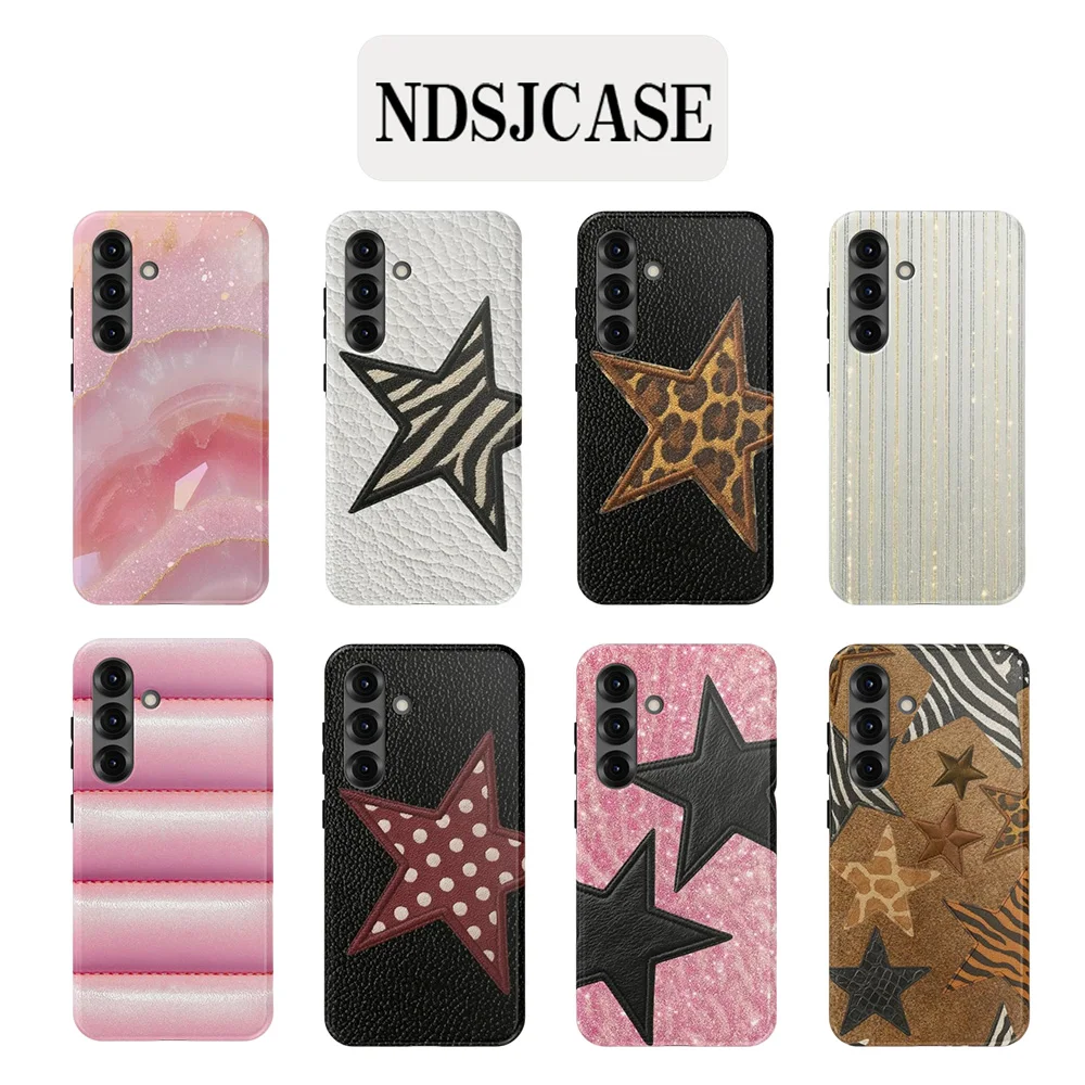 Luxury Clmj Feline Star Phone Case for Samsung Galaxy S20 S23 S24 S25 S26 FE Plus Ultra Edge 4G 5G Double-layer Back Cover