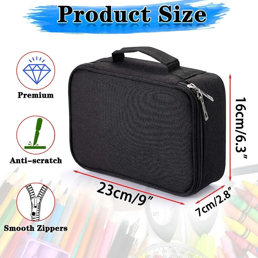 BTSKY Borsa per cancelleria con cerniera di grande capacità con motivo - Custodia multifunzionale per organizer per cancelleria con 36 grandi elastici