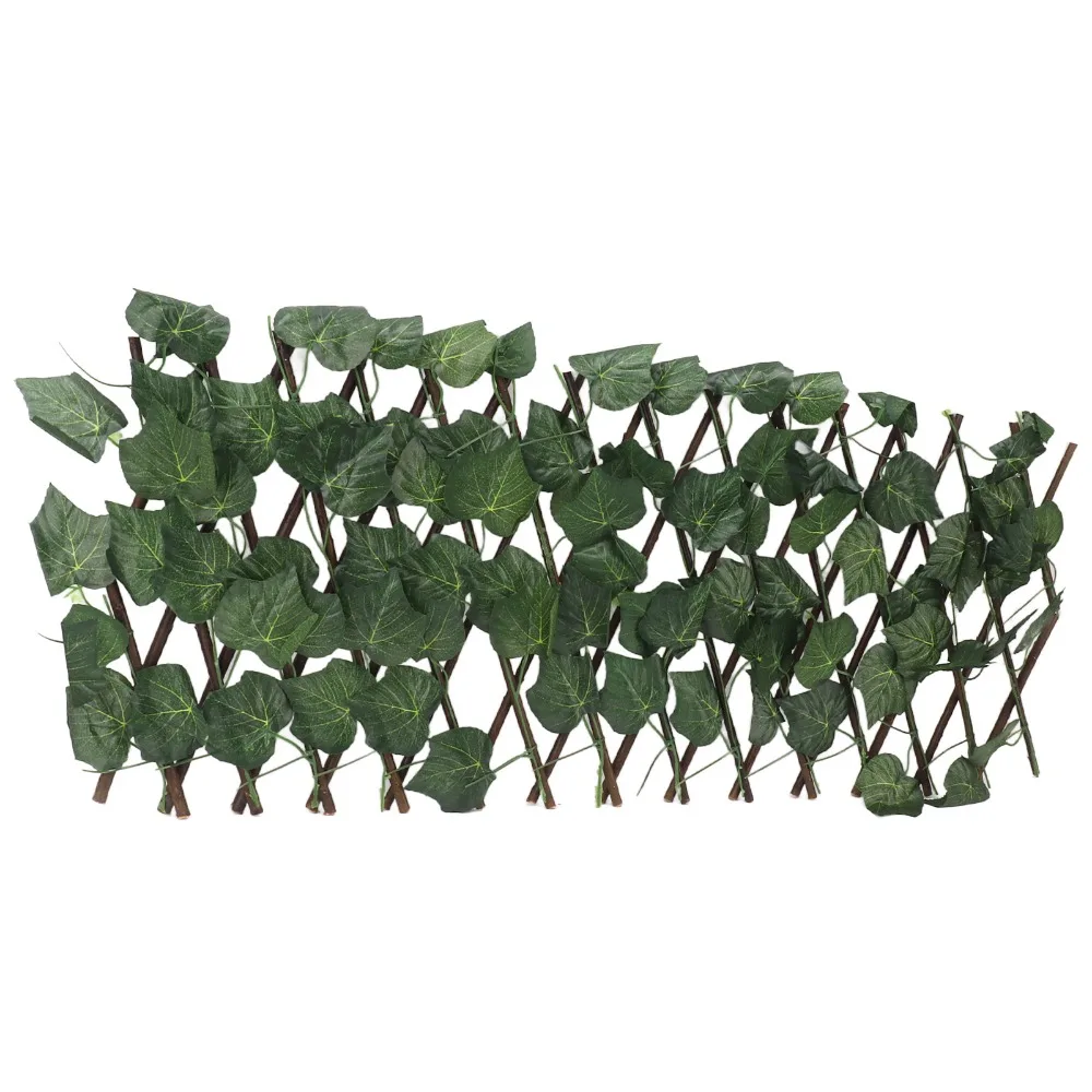 Expandable Artificial Hedges Fence Waterproof 78.74 x 11.02in Artificial Hedge Screen Lifelike Greenery Panel Sun Protection