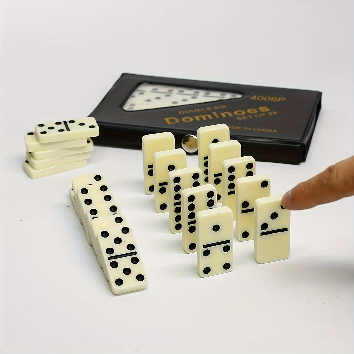 28PCS Double Six Domino Set Entertainment Leisure Travel Fun Table Game Domino Toy Children\'s Puzzle Toy Gift