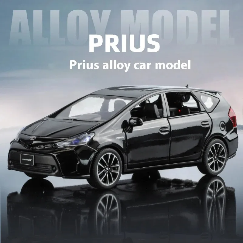 1:32 Alloy Car Toy Diecast Model Compatible With TOYOTA PRIUS Pull Back Toy Collection Hobby Display Ornament Birthday Toy Gift