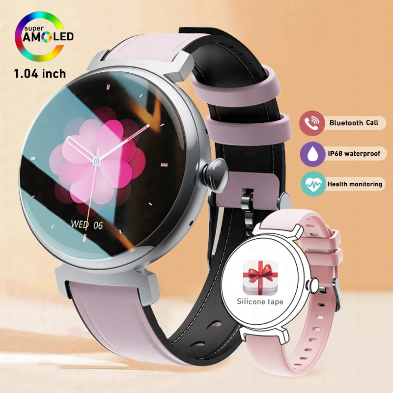 ChiBear New AMOLED Smart Watch Women 1.04 inch 454*454 HD Small Screen Watch Screen Always Show Time Bluetooth Call Smartwatch