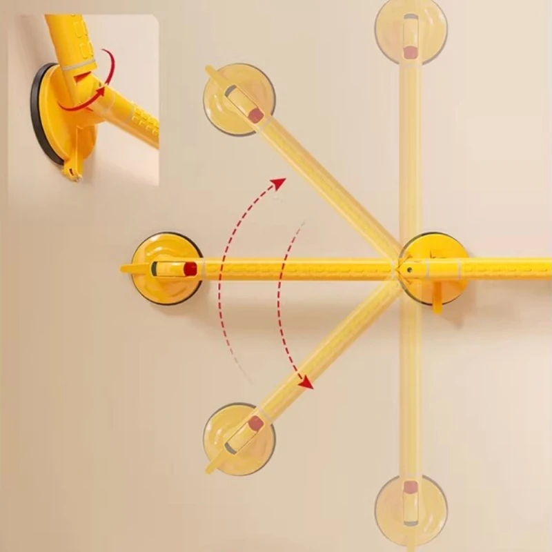 

Suction Cup Bathroom Safety Handrail， Adjustable Anti-Slip Grab Bar for Elderly Disabled， Toilet Shower Bathtub Support