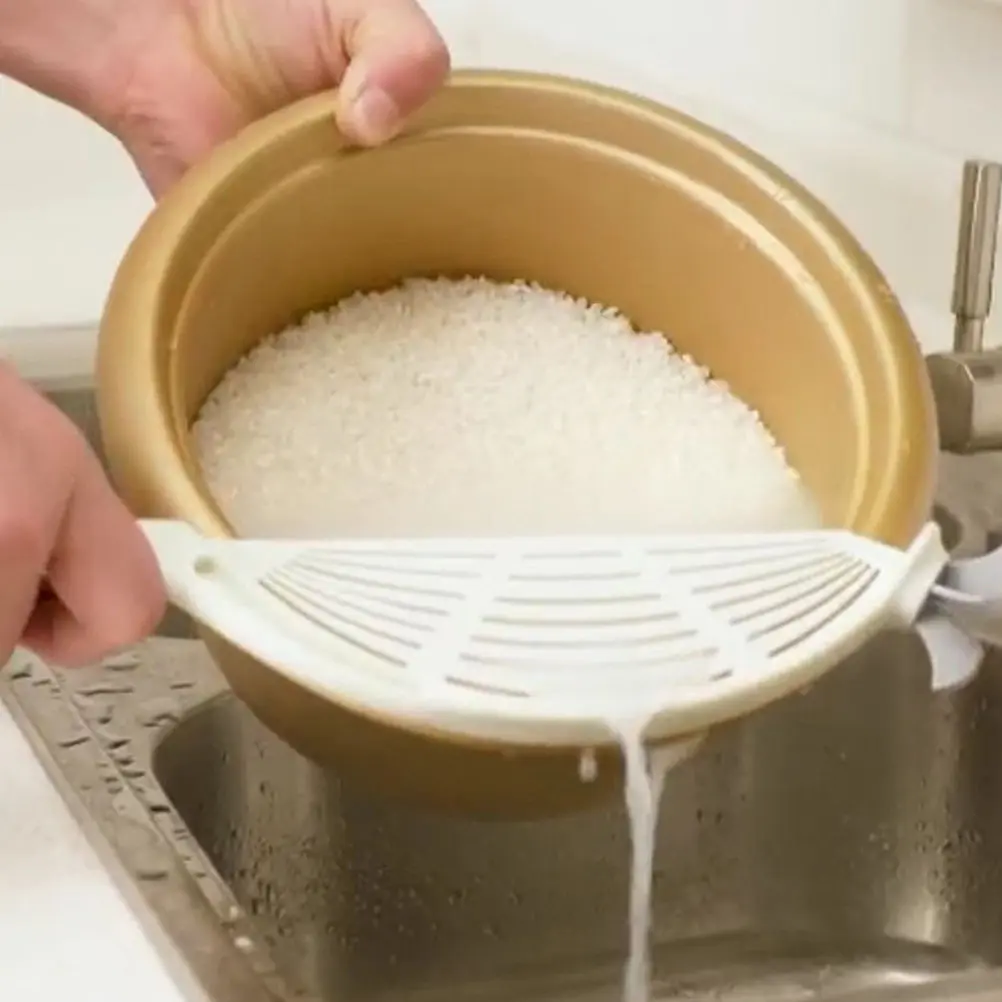 

2Pcs High Quality Plastic Rice Strainer Colander Filter Baffle for Washing Rice Vegetables Fruits Draining Sieve Kitchen Helper