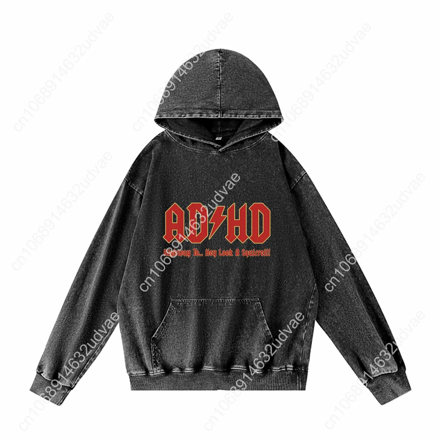Go All Out Adult ADHD Highway to Hey Look A Squirrel Funny Music Hoodies Retro Hooded Man Woman Teenager Customized Tops