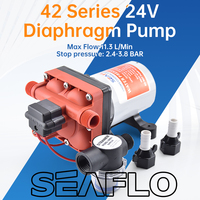 SEAFLO 42 Series Diaphragm Water Pump 3.0GPM 55PSI 24V Self Priming Pump Yacht Boat Marine RV  High Pressure Supply 4 Chamber
